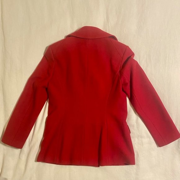 BANANA REPUBLIC Petite Red Italian Wool Coat - Picture 4 of 13